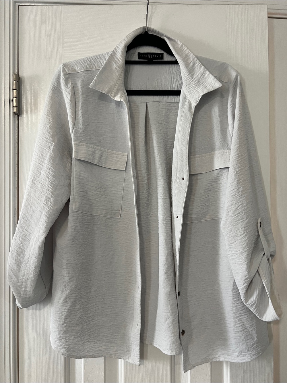 Fred David White Button-Down Shirt Jacket